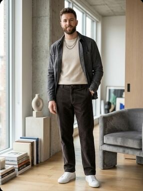 Dockers Men's Brown 100% Cotton Blend High Rise Straight Leg Pant Size W36 L32